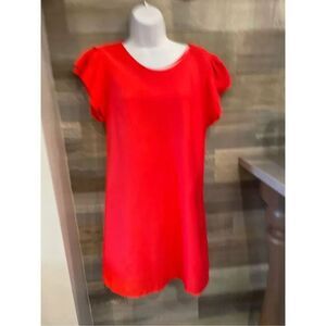 Miami M flutter sleeve lined tunic dress ￼violet red